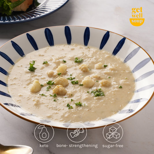 creamy roasted cauliflower soup