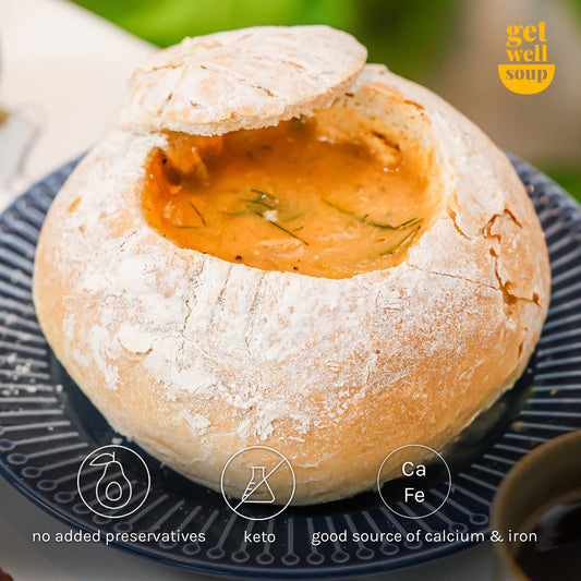 philly cheesesteak soup with bread bowl